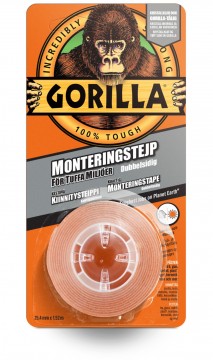 Gorilla Monteringstape 1,52 m. x 25 mm