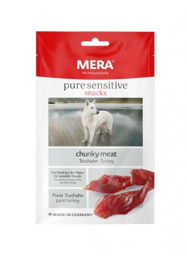 MERA Pure Sensitive Chunky Meat Snack Kalkun 100g (9stk)